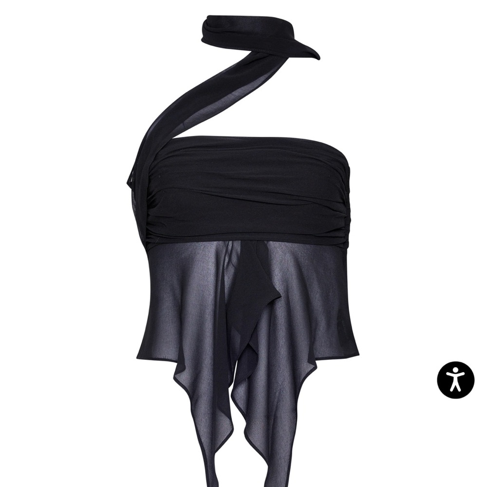 Guizio chiffon wrap around top